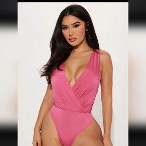 Pludge neck body suit
